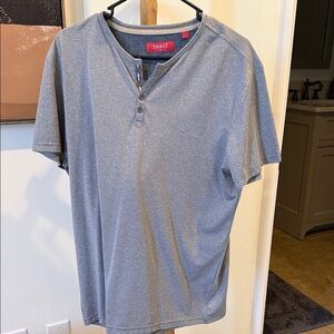 Bruno Men's Short Sleeve Henley Shirt - Heather Gray